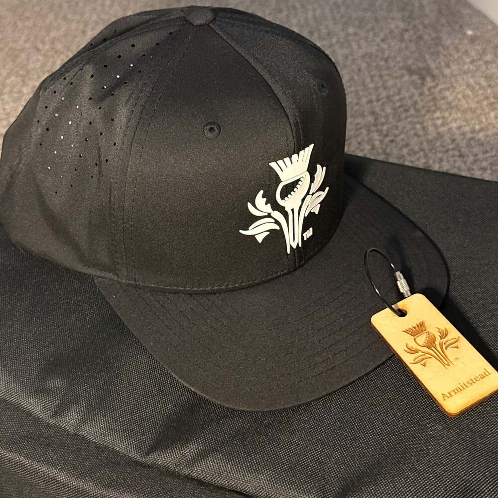 Armitstead Golf Thistle Logo Performance Snapback Golf Cap - Black